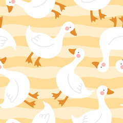 Swan Seamless Pattern, Vector illustration background