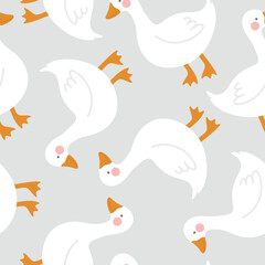 Swan Seamless Pattern, Vector illustration background