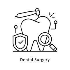 Dental Surgery vector outline icon style illustration. Symbol on White background EPS 10 File