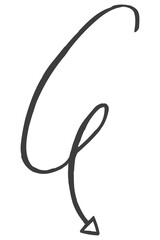 Png twisted arrow doodle in black sticker