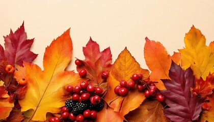Bright autumn maple leaves on a white background.