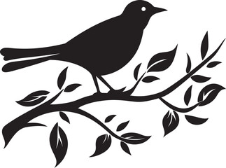 Leafy Sanctuary Winged Home Birds Leafy Branch