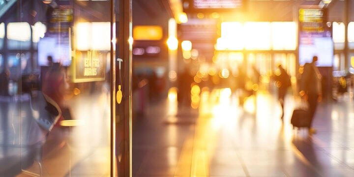 Duty-free shopping sign in airport, close-up, focused, no people, early morning light 