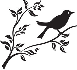 Birds Leafy Branch Leafy Haven Birds Nest