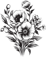 Graceful Blossoms Flower Vector Icon Blooming Essence Floral Icon Design