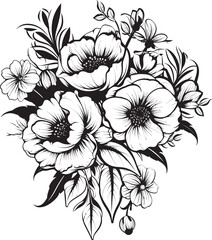 Blooming Radiance Bouquet Logo Art Graceful Petals Flower Vector Design