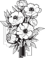 Elegant Blooms Floral Icon Graphic Blossom Bliss Flower Vector Art