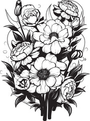 Blooming Symphony Floral Vector Icon Elegant Blooms Flower Icon Design