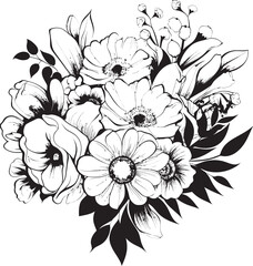 Blossom Bliss Floral Logo Design Serene Petals Flower Icon Art