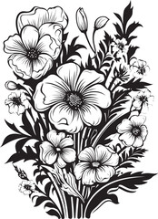 Serene Blossoms Flower Logo Graphic Blooming Symphony Vector Icon Design