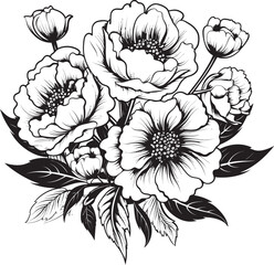 Blossom Brilliance Bouquet Logo Art Serene Blossoms Flower Icon Design