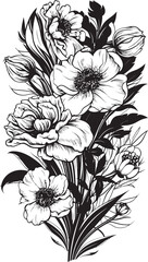 Graceful Petals Flower Icon Graphic Elegant Blossoms Vector Logo Design