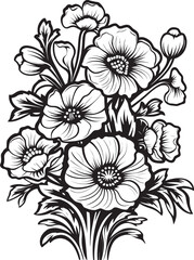 Blooming Bliss Flower Icon Art Elegant Petals Vector Logo Graphic