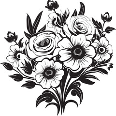 Floral Dream Bouquet Vector Logo Petal Charm Flower Bunch Icon Design