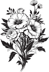 Elegant Petals Vector Logo Graphic Petal Fusion Flower Icon Design