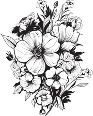 Petal Palette Bouquet Icon Design Serene Petals Flower Vector Logo