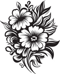 Blooming Fusion Bouquet Logo Design Petal Brilliance Flower Vector Art