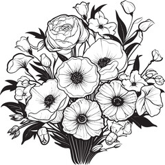 Serene Petals Flower Vector Logo Elegant Blossoms Floral Icon Graphic