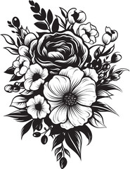 Blooming Bliss Vector Icon Design Graceful Petals Floral Logo Graphic