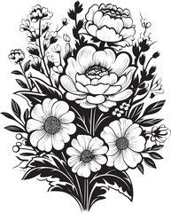 Blossom Radiance Vector Icon Graphic Blooming Fusion Floral Logo Design