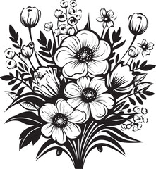 Graceful Petals Flower Logo Graphic Serene Blossoms Vector Icon Design