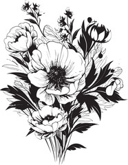 Blossom Beauty Bouquet Icon Art Blooming Essence Floral Logo Design