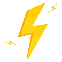 Lightning bolt png sticker, cute weather transparent clipart