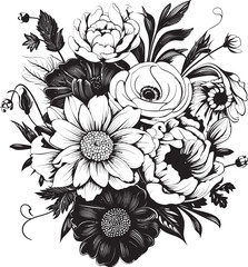 Serene Blooms Bouquet Logo Graphic Elegant Blooms Floral Vector Design