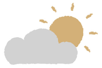 Sun PNG sticker in cute doodle style