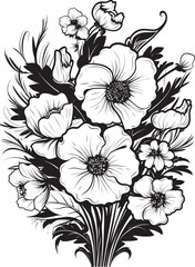 Blooming Radiance Bouquet Vector Art Graceful Petals Flower Logo Design