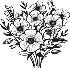 Elegant Blossoms Flower Logo Design Blooming Essence Bouquet Icon Graphic