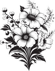 Graceful Petals Bouquet Vector Art Elegant Blossoms Flower Logo Design