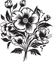 Petal Elegance Flower Logo Art Blossom Fusion Bouquet Icon Graphic