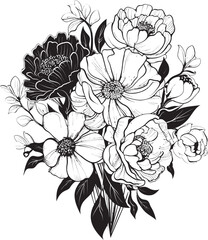 Petal Harmony Bouquet Logo Design Blossoming Elegance Floral Vector Graphic