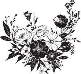 Blooming Essence Bouquet Logo Graphic Petal Symphony Flower Vector Design