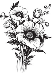 Blossoming Elegance Floral Vector Graphic Graceful Blooms Flower Icon Art