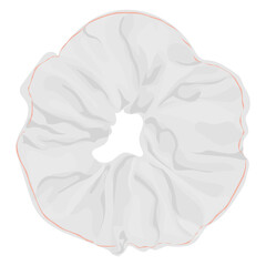 White scrunchie png sticker, feminine essential hair band illustration