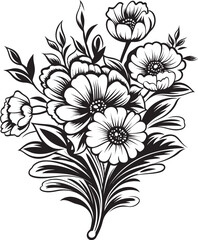 Serene Petals Bouquet Logo Art Floral Bliss Flower Vector Design