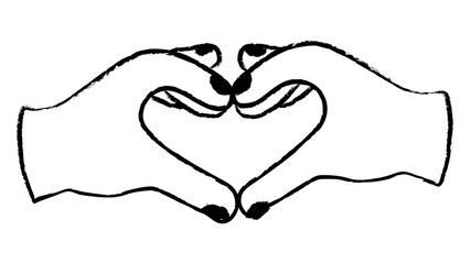 Fototapeta premium Doodle hand png sticker, love sign clip art design