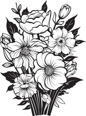 Fototapeta premium Blossom Radiance Flower Vector Design Blooming Bliss Floral Icon Graphic