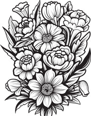 Blooming Brilliance Floral Vector Design Graceful Blooms Bouquet Logo Graphic