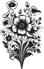 Serene Petals Flower Vector Art Floral Harmony Bouquet Icon Design