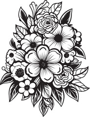 Blossom Delight Floral Logo Graphic Blooming Symphony Bouquet Icon Design