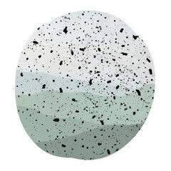 Green terrazzo png circle clipart, aesthetic on transparent background