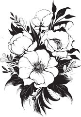 Graceful Petals Flower Bunch Vector Icon Delicate Blooms Floral Vector Logo Design