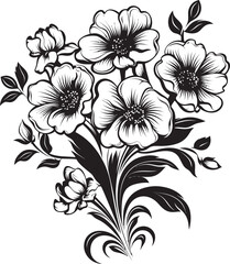 Blossom Elegance Bouquet Icon Design Blooming Delight Floral Vector Art