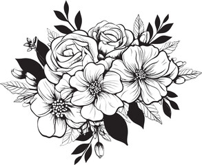 Fototapeta premium Blooming Delight Floral Vector Art Graceful Petals Flower Logo Graphic