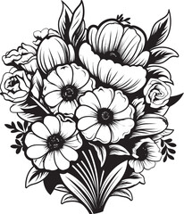 Petal Elegance Bouquet Vector Logo Blossom Fusion Flower Icon Design