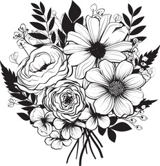 Floral Delight Flower Icon Design Petal Radiance Bouquet Vector Logo