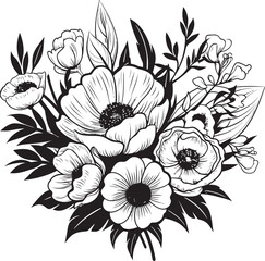 Blooming Harmony Bouquet Vector Logo Floral Radiance Flower Icon Design